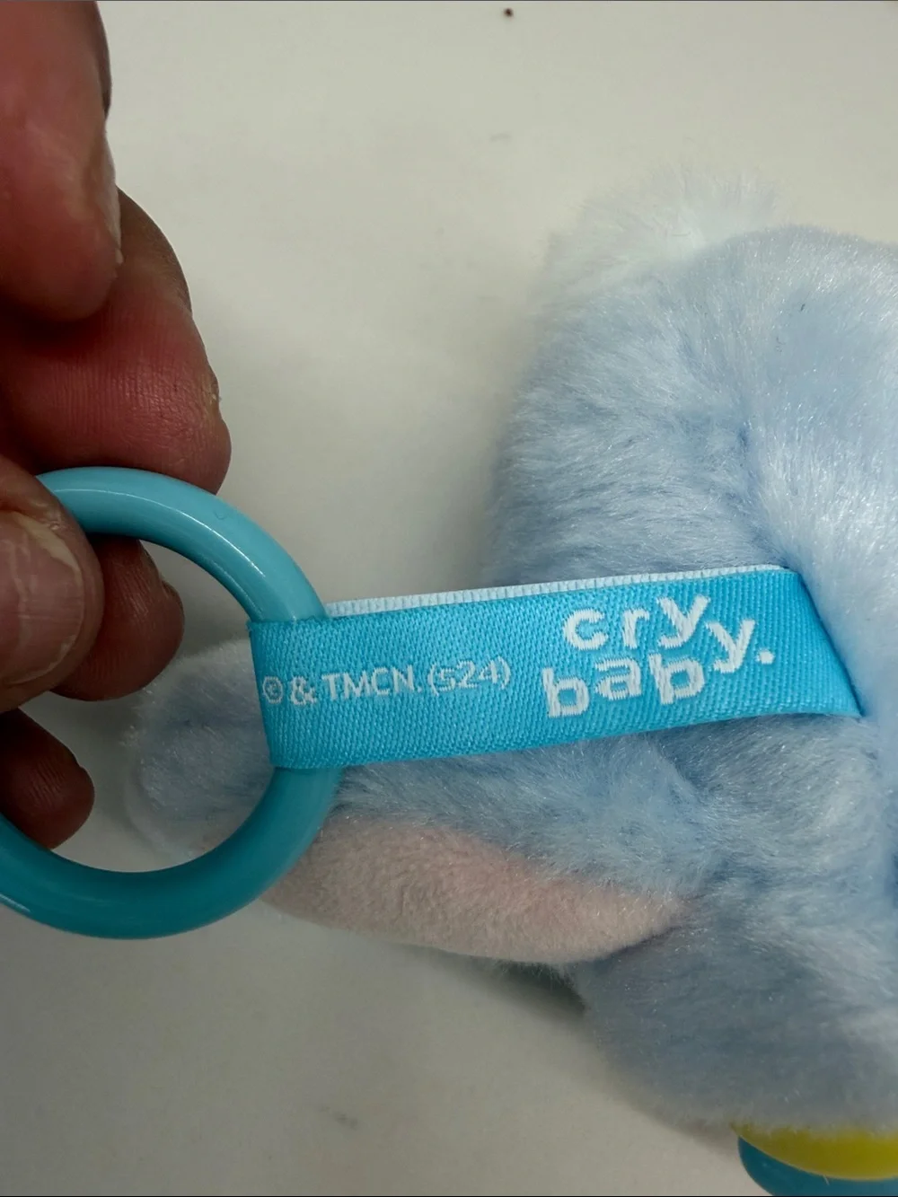 Pop Mart Plush Cry baby Keychain in Light Blue -